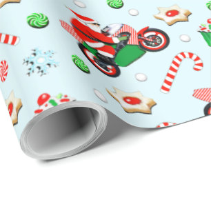 Papel De Regalo Regalo de Navidad de motocicleta