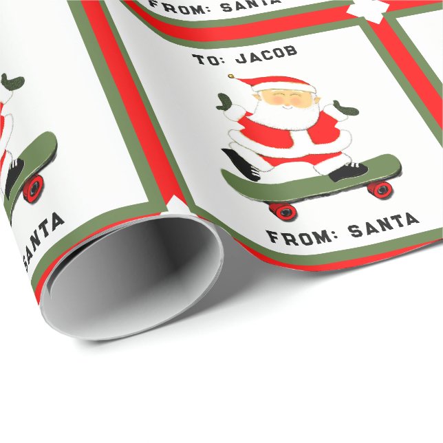 Papel De Regalo Regalo de Navidad de patinaje (Esquina del rollo)