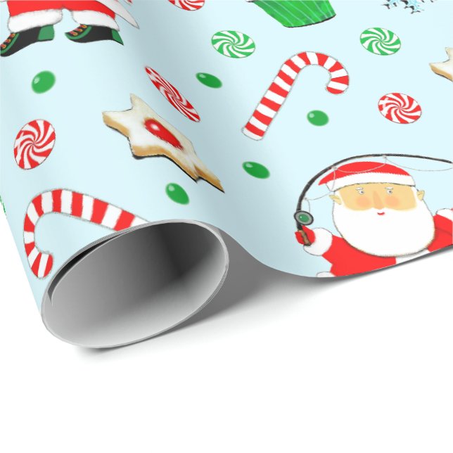 Papel De Regalo Regalo de Navidad de pesca (Esquina del rollo)