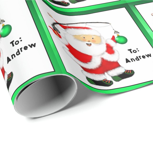 Papel De Regalo Regalo de Navidad de pesca (Esquina del rollo)