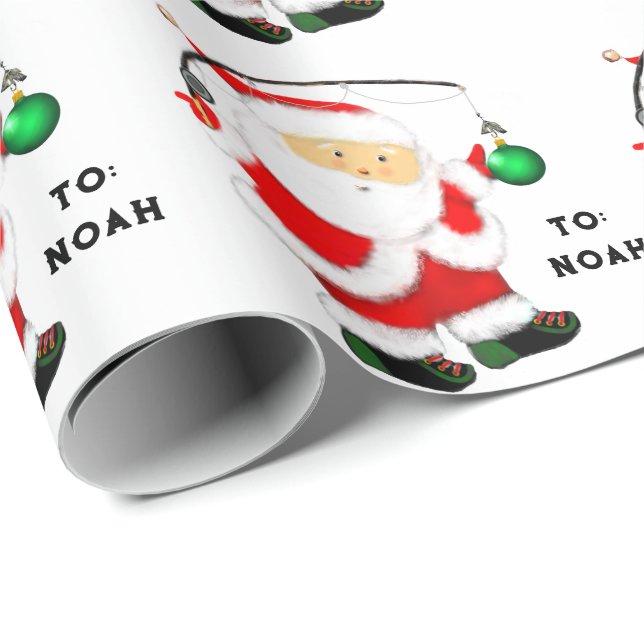 Papel De Regalo Regalo de Navidad de Pesca (Esquina del rollo)
