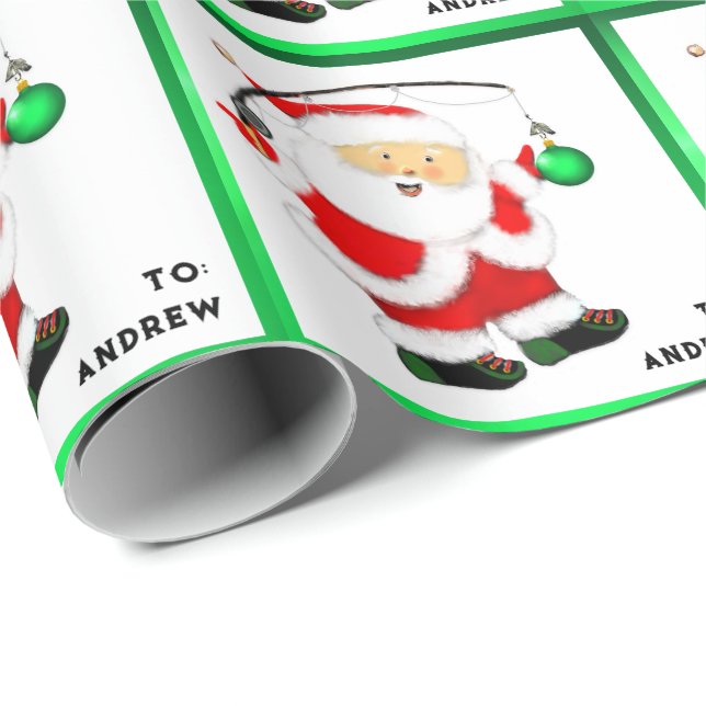 Papel De Regalo Regalo de Navidad de Pesca (Esquina del rollo)