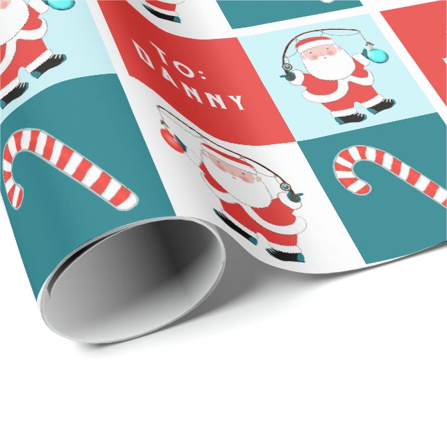 Papel De Regalo Regalo de Navidad de Pesca Creativo (Esquina del rollo)