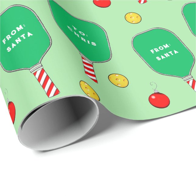Papel De Regalo Regalo de Navidad de Pickleball (Esquina del rollo)
