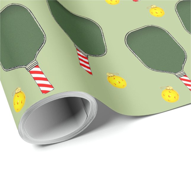 Papel De Regalo Regalo de Navidad de Pickleball (Esquina del rollo)