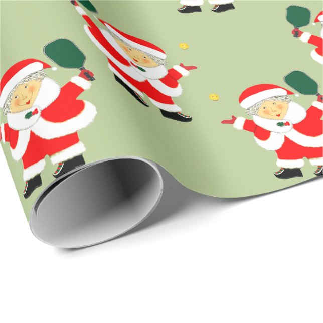 Papel De Regalo Regalo de Navidad de Pickleball (Esquina del rollo)