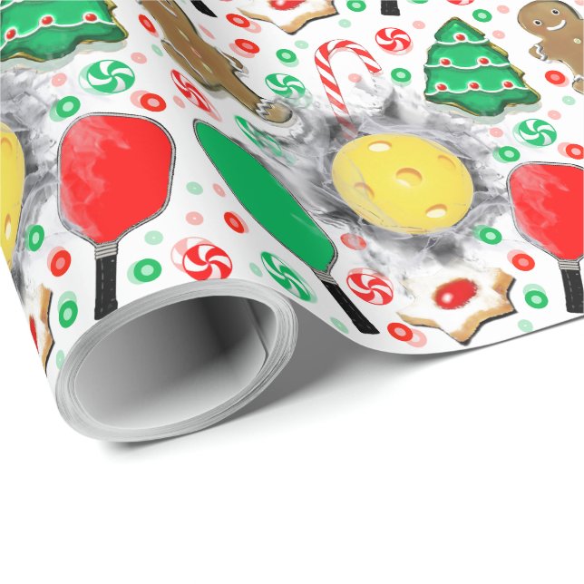 Papel De Regalo Regalo de Navidad de Pickleball (Esquina del rollo)