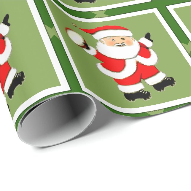 Papel De Regalo Regalo de Navidad de Rugby (Esquina del rollo)