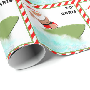 Papel De Regalo Regalo de Navidad de Surf Personalizado