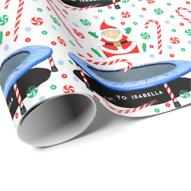 Papel De Regalo Regalo de Navidad de trampolín (Esquina del rollo)