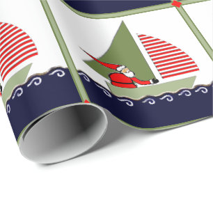 Papel De Regalo Regalo de Navidad de vela y barco