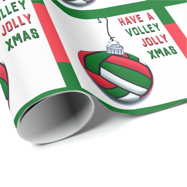 Papel De Regalo Regalo de Navidad de voleibol (Esquina del rollo)