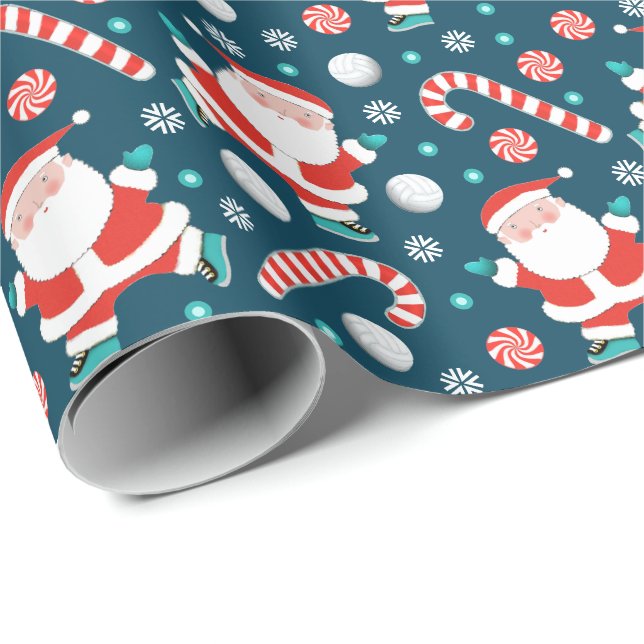 Papel De Regalo Regalo de Navidad de voleibol (Esquina del rollo)