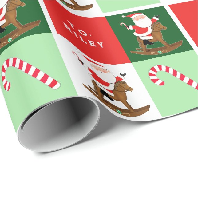 Papel De Regalo Regalo de Navidad ecuestre (Esquina del rollo)