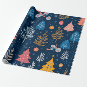 Papel De Regalo Regalo de Navidad lindo de invierno