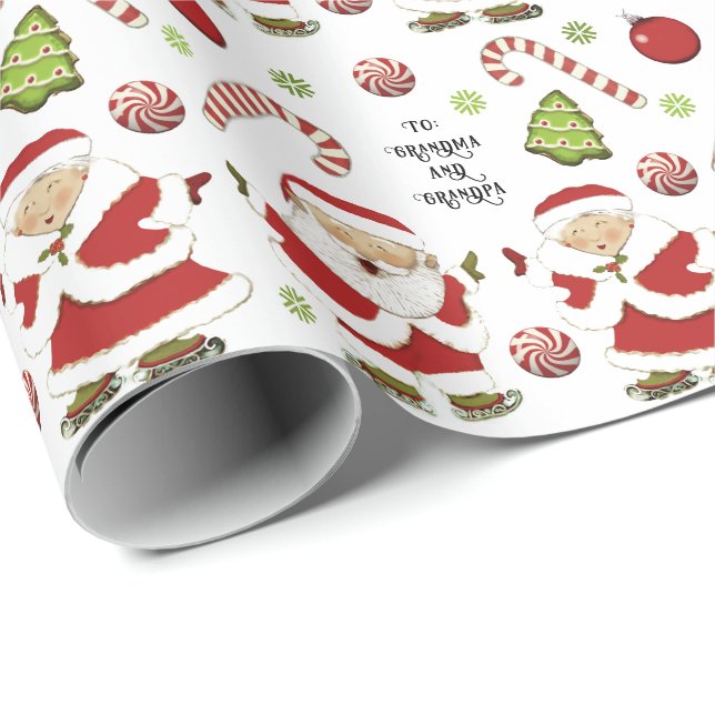 Papel De Regalo Regalo de Navidad para abuelos (Esquina del rollo)