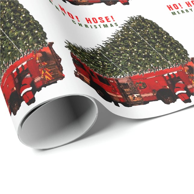 Papel De Regalo Regalo de Navidad para Bombero (Esquina del rollo)