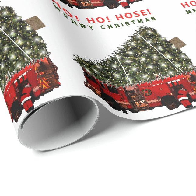 Papel De Regalo Regalo de Navidad para Bombero (Esquina del rollo)