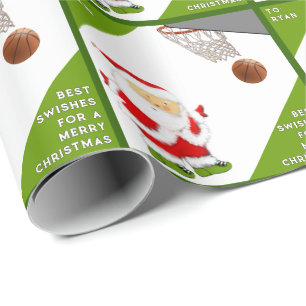 Papel De Regalo Regalo de Navidad personalizado de baloncesto