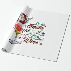 Papel De Regalo Regalo de Navidad Querido Papá Noel Traiga Vino