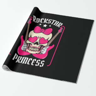Papel De Regalo Regalo de Navidad Rockstar Princess Skull