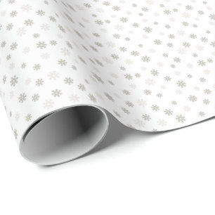 Papel De Regalo Regalo de Navidad Tradicional Gris Copo de Nieve