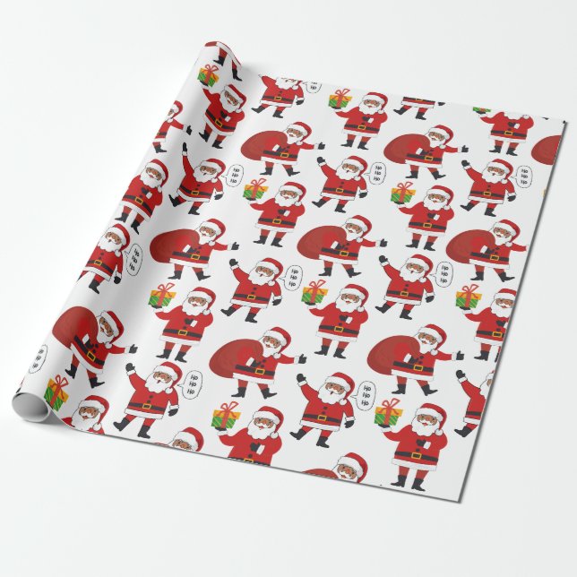 Papel De Regalo Regalo de Navidades afroamericanos de raza negra (Desenrollado)