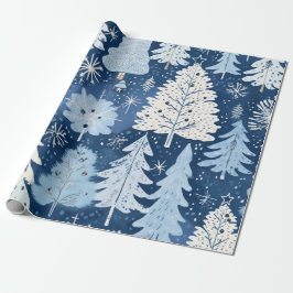 Papel De Regalo Regalo de Navidades azules y blancos