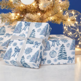 Papel De Regalo Regalo de Navidades de arcos modernos azul pastel
