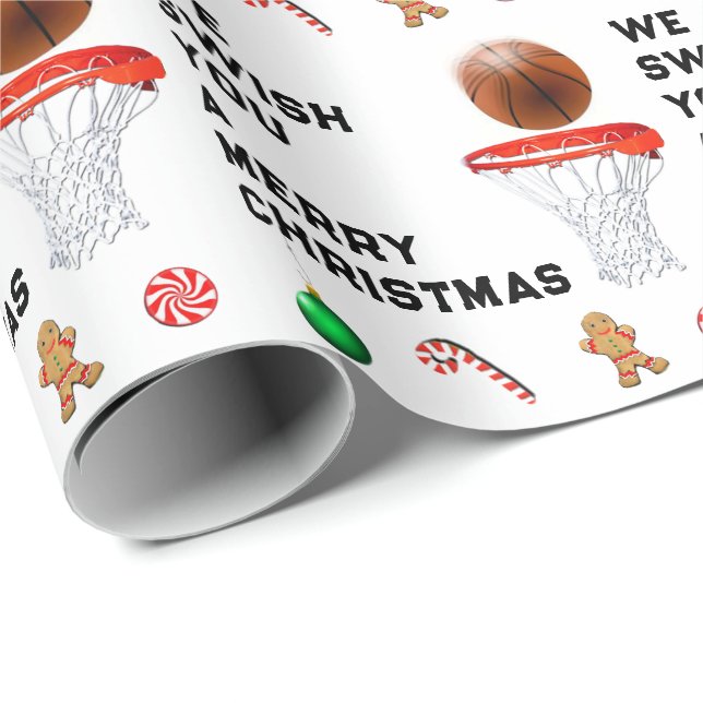 Papel De Regalo Regalo de Navidades de baloncesto (Esquina del rollo)