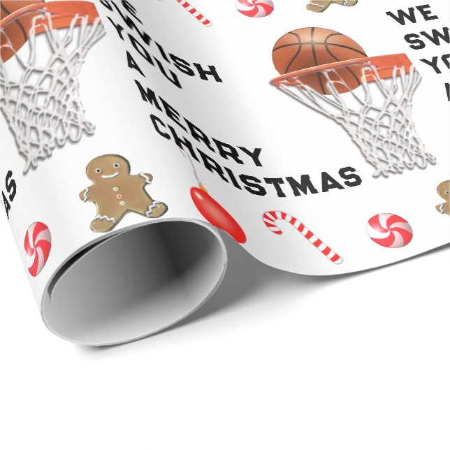 Papel De Regalo Regalo de Navidades de baloncesto (Esquina del rollo)