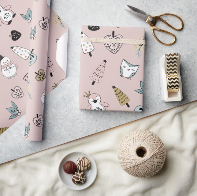 Papel De Regalo Regalo de Navidades de burro rosado (Artesanía)