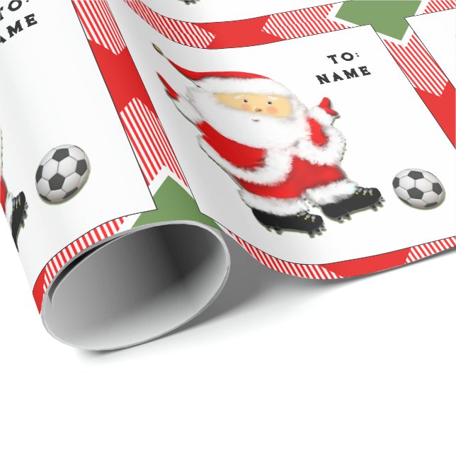 Papel De Regalo Regalo de Navidades de fútbol personalizados (Esquina del rollo)