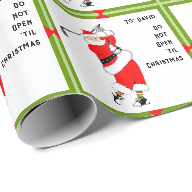 Papel De Regalo Regalo de Navidades de golf personalizados (Esquina del rollo)