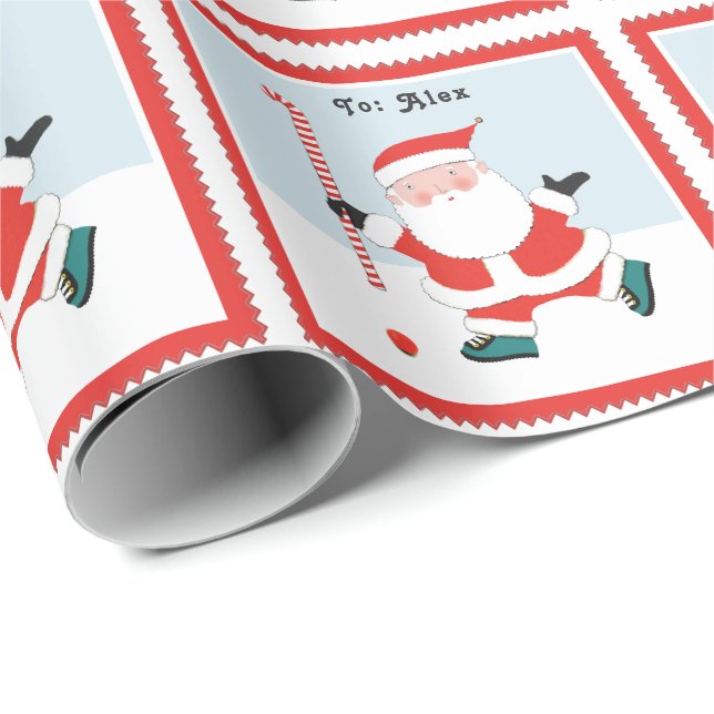 Papel De Regalo Regalo de Navidades de hockey sobre hierba persona (Esquina del rollo)