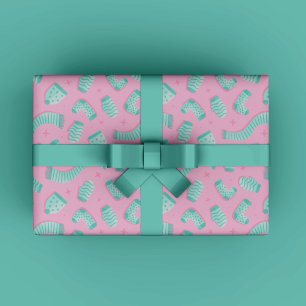 Papel De Regalo Regalo de Navidades de invierno azules