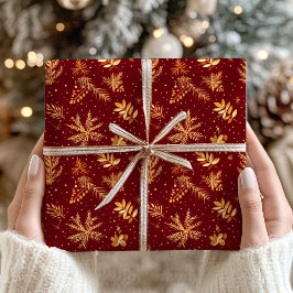Papel De Regalo Regalo de Navidades de la fiesta Red Gold Moody