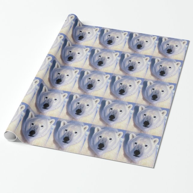 Papel De Regalo Regalo de Navidades de oso polar (Desenrollado)