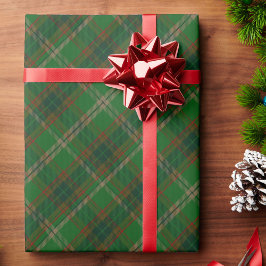 Papel De Regalo Regalo de Navidades de Plaid Tartán Verde y Rojo