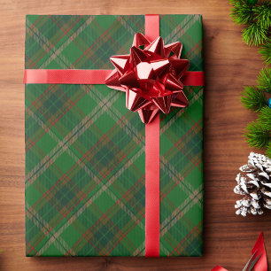 Papel De Regalo Regalo de Navidades de Plaid Tartán Verde y Rojo