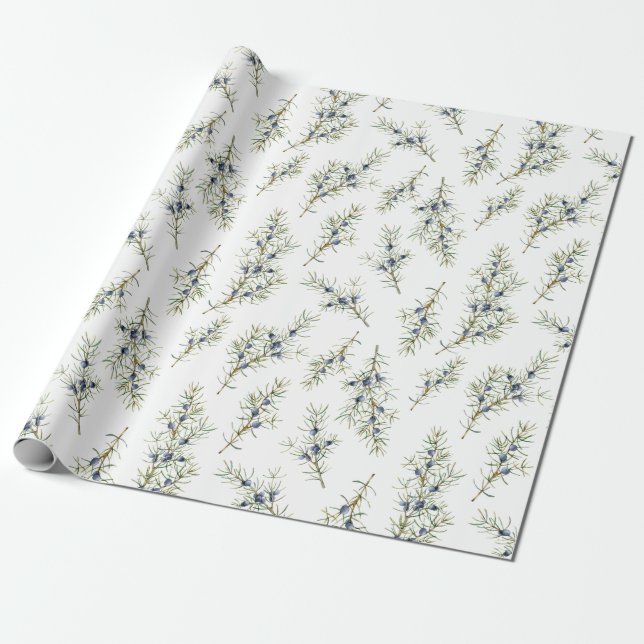 Papel De Regalo Regalo de Navidades de ramas rusticas de invierno  (Desenrollado)