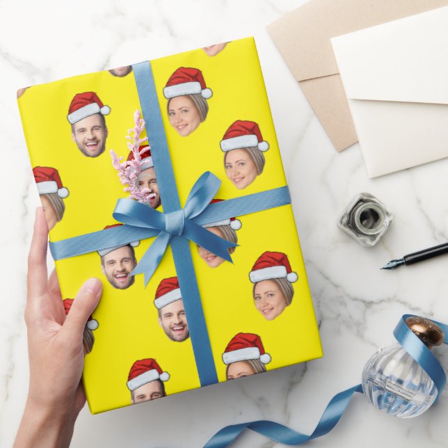 Papel De Regalo Regalo de Navidades fotográficos Santa Hat Persona (Regalar)