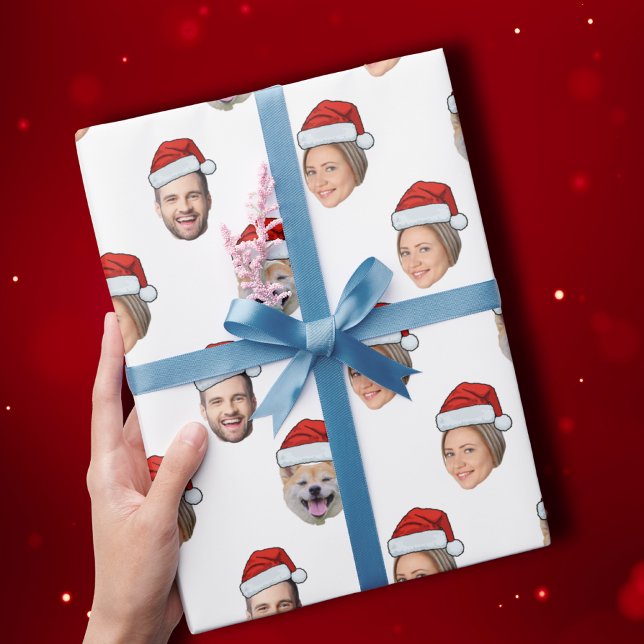 Papel De Regalo Regalo de Navidades fotográficos Santa Hat Persona (Subido por el creador)