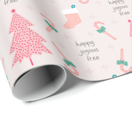 Papel De Regalo Regalo de Navidades Pastel Rosa Sobriety