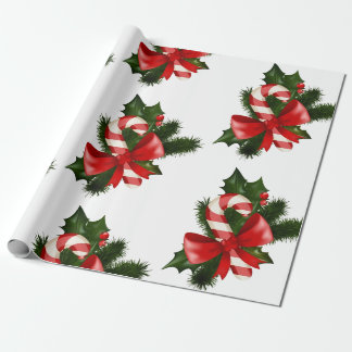 Papel De Regalo Regalo de Navidades retro del patrón de cane de ca