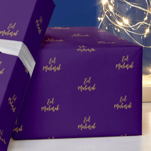 Papel De Regalo Regalo de oro de la púrpura Eid Mubarak Royal