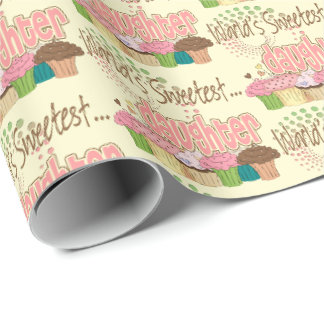 Papel De Regalo Regalo de pastelito pastel de la hija más dulce de