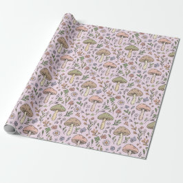 Papel De Regalo Regalo de Patrón Continuo de Hongos Rosa Claro