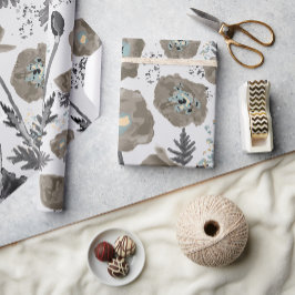Papel De Regalo Regalo de patrón de acuarela de patinetas florales