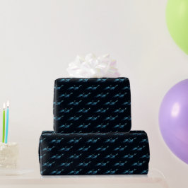 Papel De Regalo Regalo de Patrón de Buceador Bajo el Mar Azul Oscu